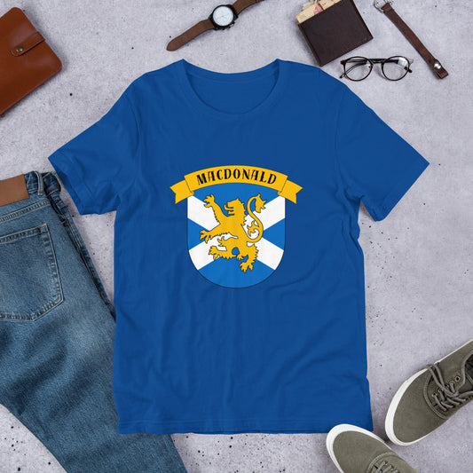 MacDonald Clan Shield Unisex t-shirt - True Royal / S - Unisex t-shirt
