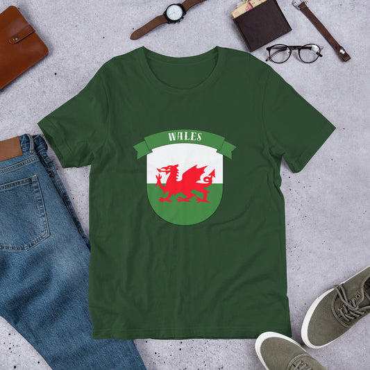 Wales Shield Unisex t-shirt - Forest / S - Unisex t-shirt