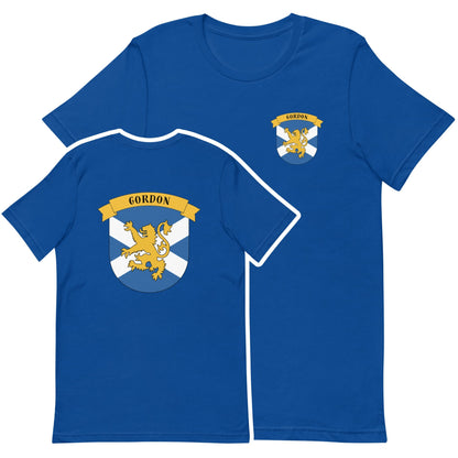 Clan Gordon Scotland Shield and Rampant Lion Embroidered Unisex t-shirt - T-shirt